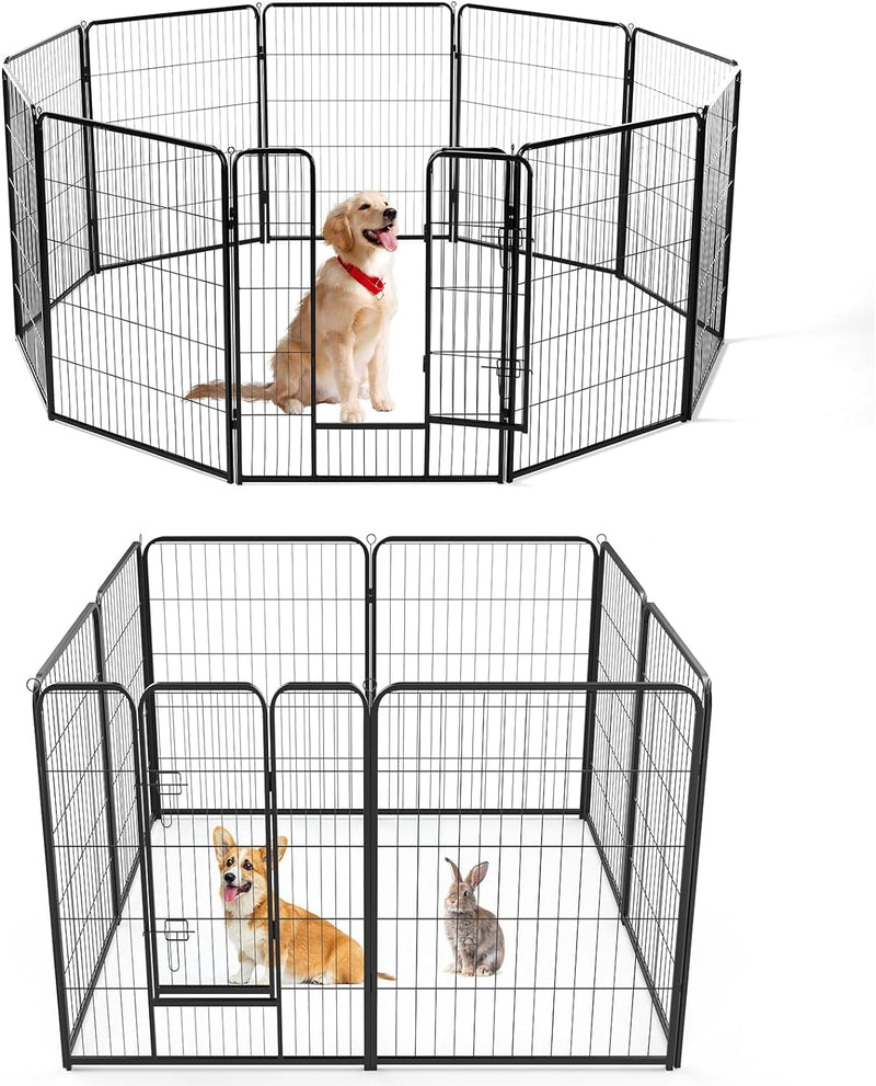 DUMOS Dog Indoor Playpen - 16 Panel 40 Metal Exercise Fence with Door for SmallMediumLarge Dogs OutdoorGardenYardRV Camping