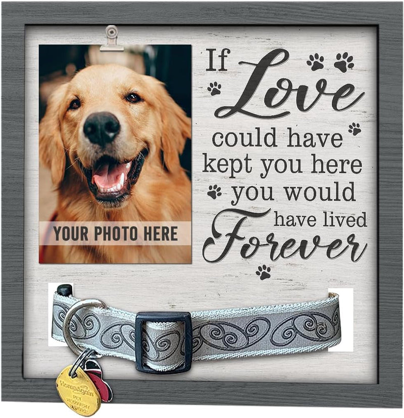 House Dog Memorial Gifts for Loss of Dog Pet Memorial Collar Frame and Bereavement Frame for Pictures