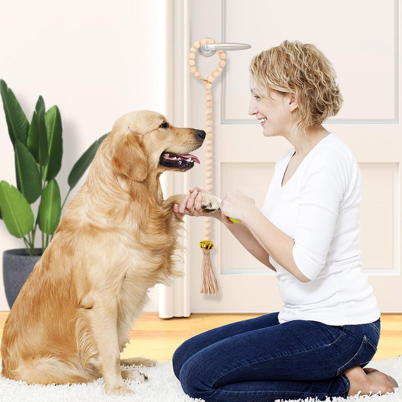 Handwoven Dog Doorbell for Potty Training and Outside Access - Cotton Rope with Copper Bells