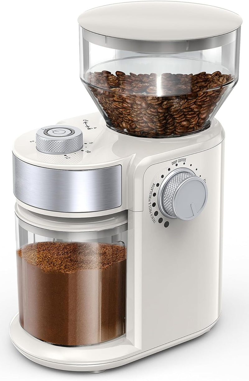 Electric Burr Coffee Grinder, Adjustable Burr Mill with 18 Precise Grind Size Setting, Burr Coffee Grinder for Espresso, Drip Coffee and French Press Coffee, Black