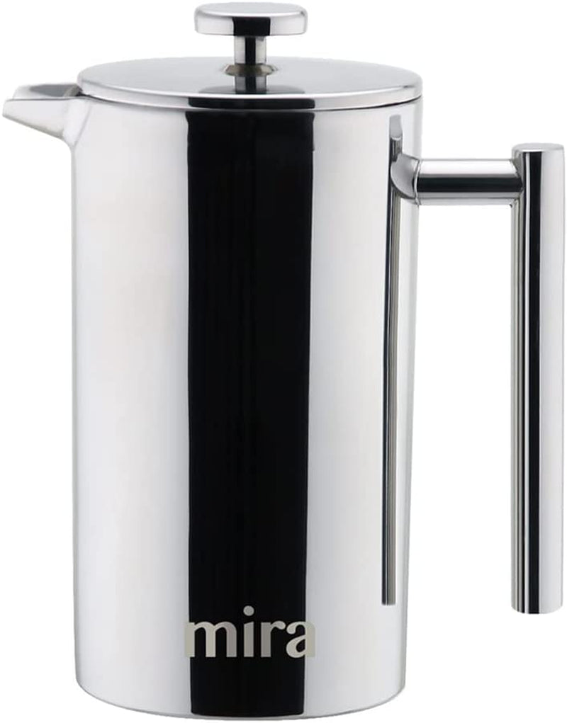 MIRA 12 oz Stainless Steel French Press Coffee Maker | Double Walled Insulated Coffee & Tea Brewer Pot & Maker | Keeps Brewed Coffee or Tea Hot | 350 ml (12 oz (350 ml), Pearl Blue)