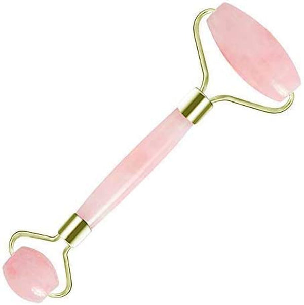 Ina Beauty Authentic Rose Quartz Roller Massager for Face and Neck: Sculpting, Slimming, Firming, Anti-Aging and Anti-Puffiness | Quality Welded Metal to Avoid Breakage Unlike Cheaper Models