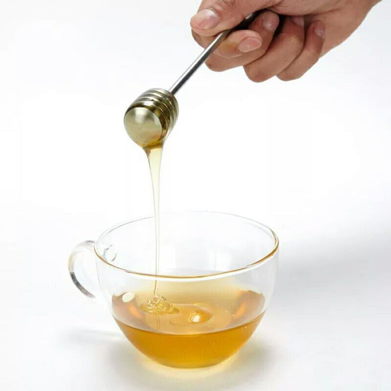 Honey and Syrup Dipper Stick Server Honey Spoon 304 Stainless Steel Wand for Honey Pot Jar Containers-6.3 Inch