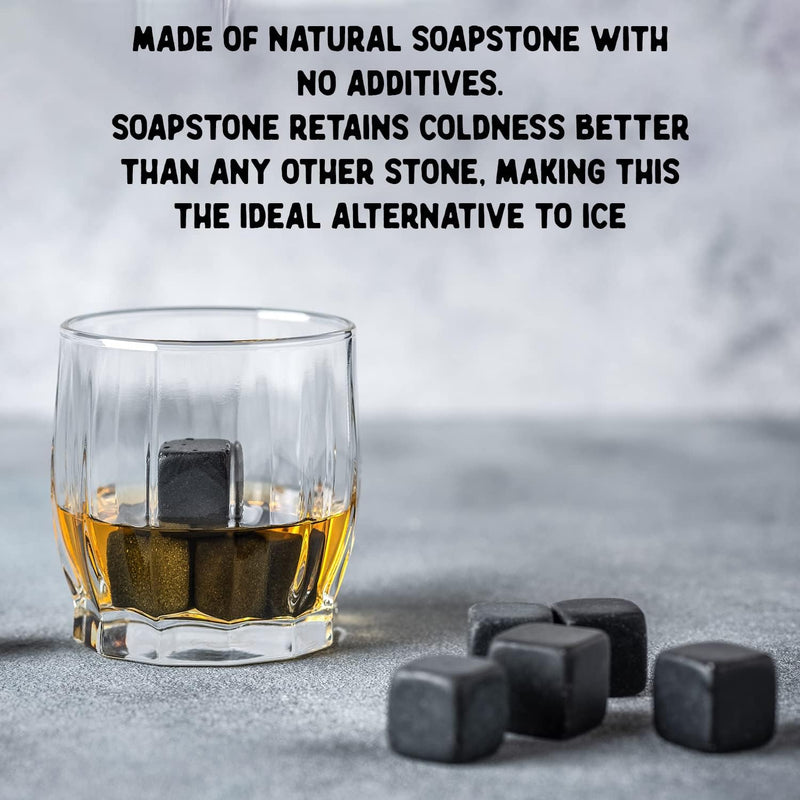 15 Whiskey Stones in Gift Box w/Sack - Naughty List Christmas Stocking Stuffers for Men. Bourbon Bar Gadget Gifts for Dad, White Elephant for Him Husband Boyfriend Adults. Soapstone Scotch Rocks