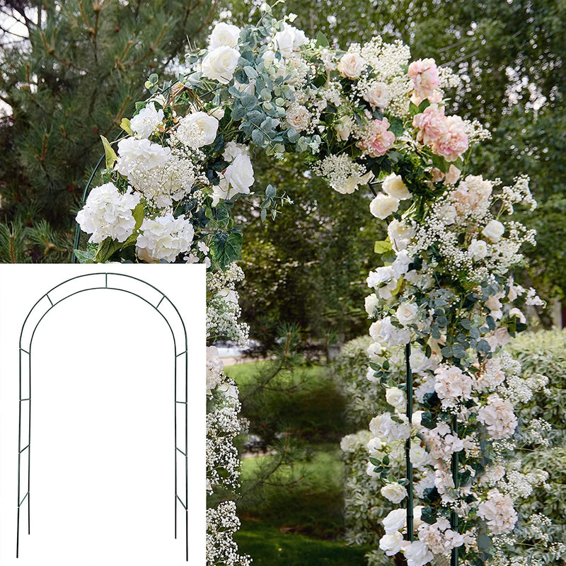 775 FT Lightweight Metal ArchGarden Arbor for Weddings Bridal Showers Lawn Parties and Decorations - Black