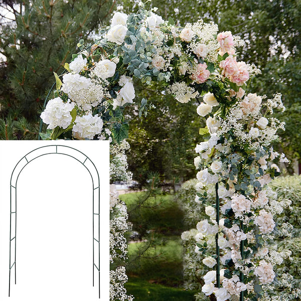 7.75 FT Lightweight Metal Arch/Garden Arbor; Great for Weddings, Bridal Showers, Lawn Parties, Gardens, Flowers, Vines, and Outdoor and Indoor Decorations; Easy to Assemble, Black