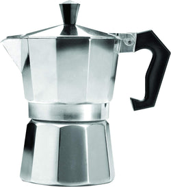 Primula Classic Stovetop Espresso and Coffee Maker, Moka Pot for Italian and Cuban Café Brewing, Greca Coffee Maker, Cafeteras, 3 Espresso Cups, Silver