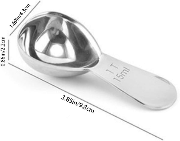 coffee scoop 3-piece set Stainless steel tablespoon measure spoon, Coffee scoop 1 tablespoon(15 ml, silver) Suitable for ground coffee, Milk, Powder brewing