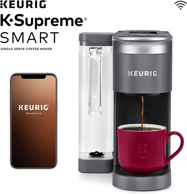 Keurig K-Supreme SMART Coffee Maker, MultiStream Technology, Brews 6-12oz Cup Sizes, Gray