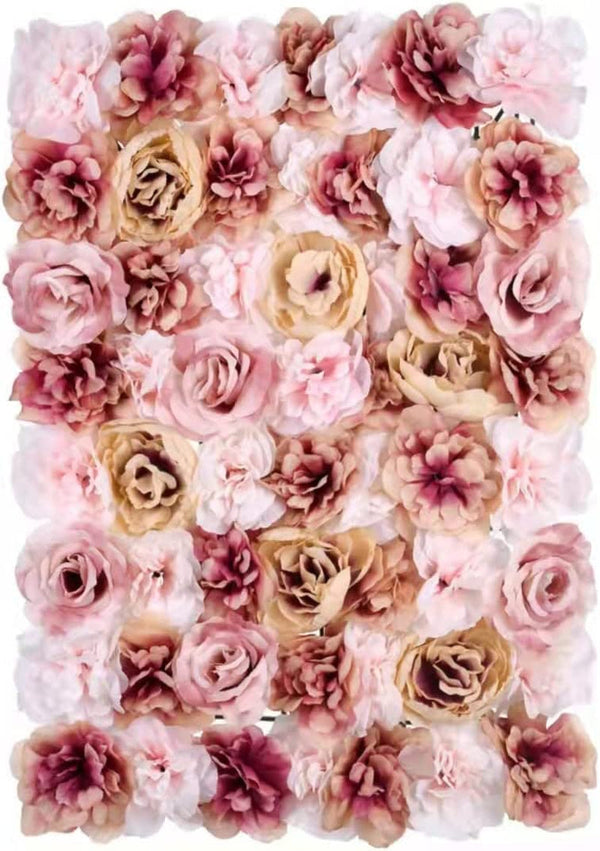 Silk Rose Flower Wall Panel for Wedding Party and Home Decor Autumn Purple