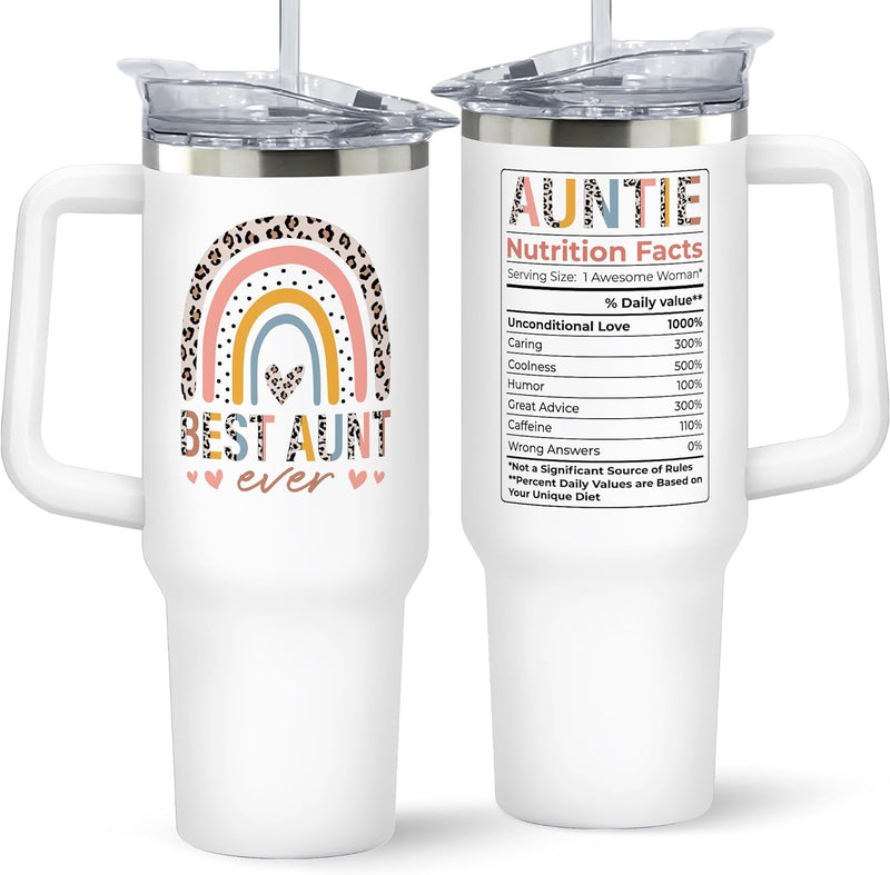 Aunt Gifts - Aunt Gifts from Niece, Nephew - Gifts for Aunt, Auntie Gifts - Aunt Birthday Gift, Christmas Gifts for Aunt, Aunt Christmas Gifts - Gifts for New Aunt, To Be Aunt - 16 Oz Can Glass