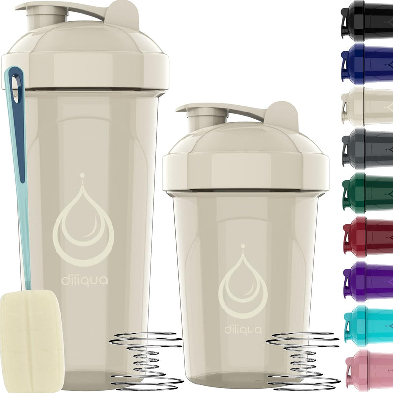 diliqua -10 PACK- small Shaker Bottles for Protein Mixes | BPA-Free & Dishwasher Safe | 5 Large 28 oz & 5 20 oz | Blender Shaker Cups for protein shakes