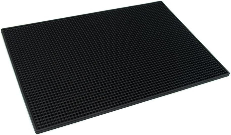 BARsics 18"x12" PVC Bar Service Mat for Cocktail Bartender (Black 2-Pack)