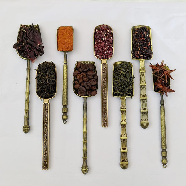 Xusmyzm Coffee Scoop Alloy Retro Tea Scoop For Loose Tea Vintage Measuring Spoons Home Decor,set of 8