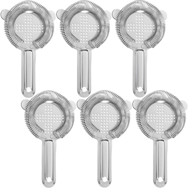 WUWEOT 6 Pack Cocktail Strainer, Stainless Steel Bar Strainer, Bar Tool Drink Strainer with 100 Wire Spring for Professional Bartenders and Mixologists