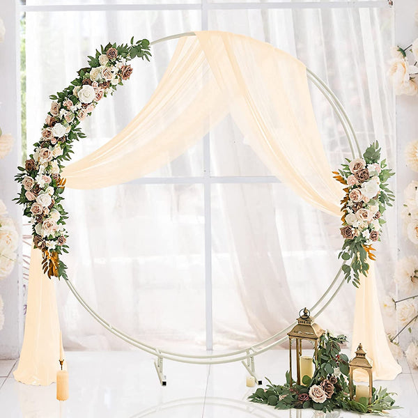 Champagne Wedding Arch Backdrop Curtain - Tulle Drapes for Party Decor