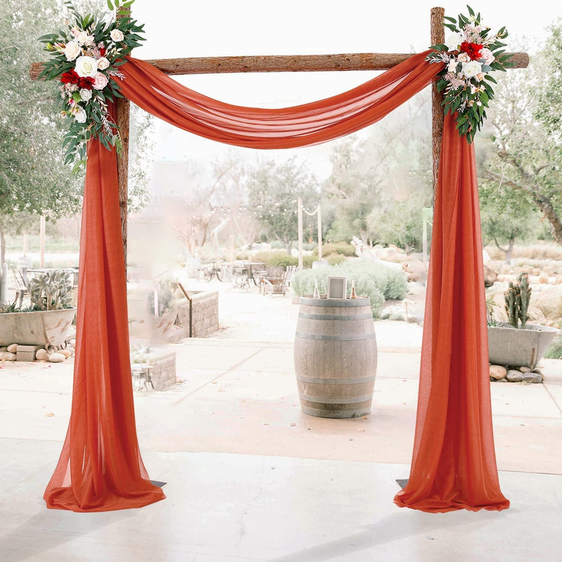Wedding Arch Draping Fabric Sheer Backdrop Curtain - 1 Panel 28 X 19Ft Caramel