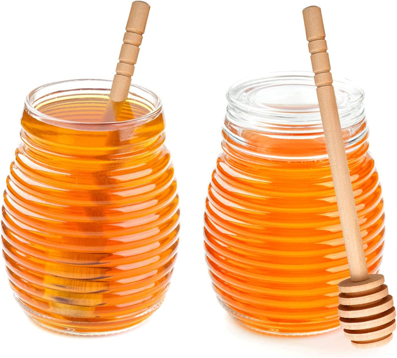 BLUE TOP 20PCS Wooden Honey Dipper Stick 6 Inch Individually Wrapped Honey Stirrer Stick,Honeycomb Sticks,Honey Wand for Honey Jar Dispense Drizzle Honey and Wedding Party Favors Gift.