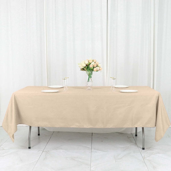 Nude Rectangle Polyester Tablecloth - 60x102 Banquet Linen for Weddings Parties Restaurants