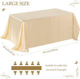 24 Pieces Satin Tablecloth Bulk 102 X 58 Inch Overlay Satin Table Cover Bright Silk Tablecloth Rectangle Table Linens Smooth Fabric Table Decoration for Wedding Banquet Party Events (Champagne)