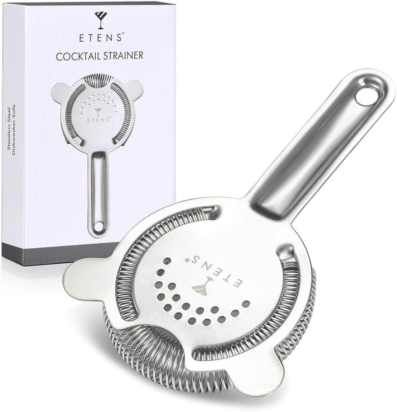 Etens Cocktail Strainer for Drinks, Bar Strainers for bartending, Martini Strainer for Boston Shaker and Mixing Glass, Bartender Hawthorne Strainer