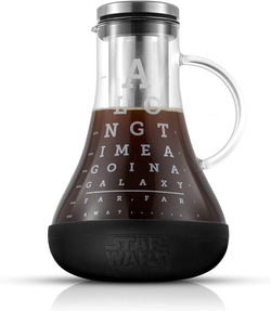 JoyJolt Star Wars Cold Brew Coffee Maker. 48oz/1.5L Cold Coffee Brewer and Infuser Filter. Glass Iced Coffee Maker Ice Tea Maker Cold Brew Pitcher. Star Wars Gift and Star Wars Kitchen Accessories