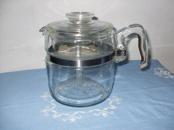 VINTAGE Corning Pyrex Flameware 6 Cup Percolator Coffee Pot