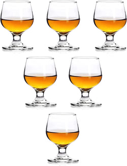 Valeways Shot Glasses, 5oz Shot Glass Set of 6/Clear Shot Glasses/Cute Shot Glasses/Perfect for Tasting Brandy/Glass Snifters