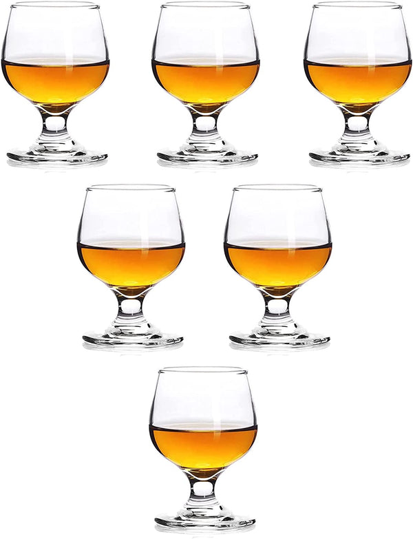 Valeways Shot Glasses, 5oz Shot Glass Set of 6/Clear Shot Glasses/Cute Shot Glasses/Perfect for Tasting Brandy/Glass Snifters