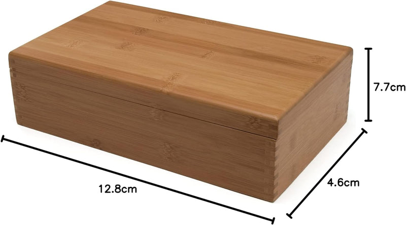 Lipper International Bamboo Wood Tea Box with 8 Compartments, 12-3/8" x 7-3/8" x 3-3/5"