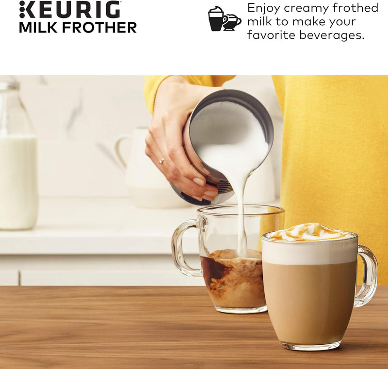 Keurig Standalone Frother Works Non-Dairy Milk, Hot and Cold Frothing, 6 Oz, Black