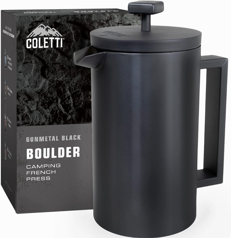 COLETTI Boulder Camping French Press (An American Press) - Large Insulated French Press Coffee Maker – 42 oz