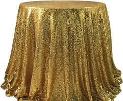 72 Sparkly Gold Sequin Table Cloth - Sequin Cake Linen for Weddings