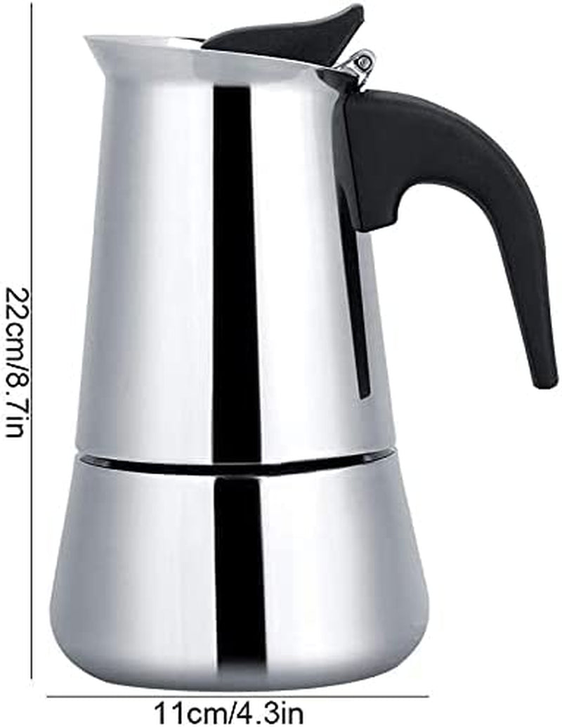 Stainless Steel Stovetop Espreeso Machine 9cup/450ml Coffee Maker Moka Pot Espresso Maker Italian Espresso Coffee Maker for Induction and Gasstove Electric Percolator Coffee Pot Espresso Pot