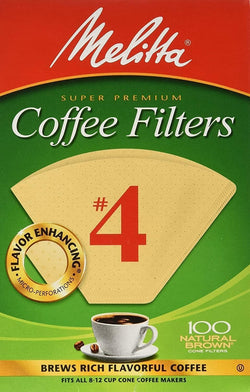 Melitta Super Premium No. 4 Coffee Paper Filter, Natural Brown, 100 Count