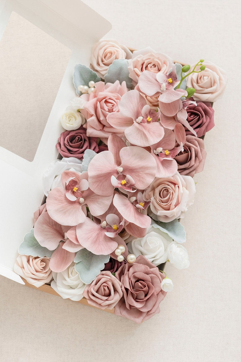 DIY Floral Boxes Dusty Rose  Navy Design