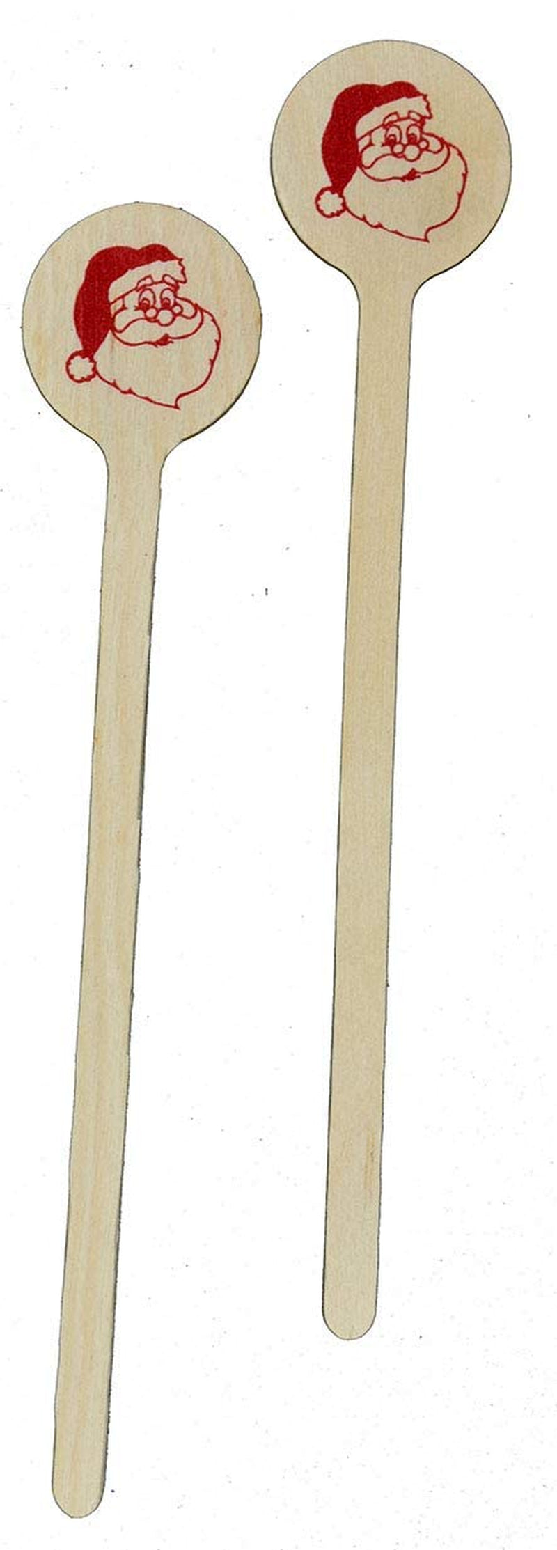 Perfect Stix - Cocktail 6 R- Santa Claus-50 6" Wooden Cocktail/Drink Stirrers with Santa Claus Pack of 50ct