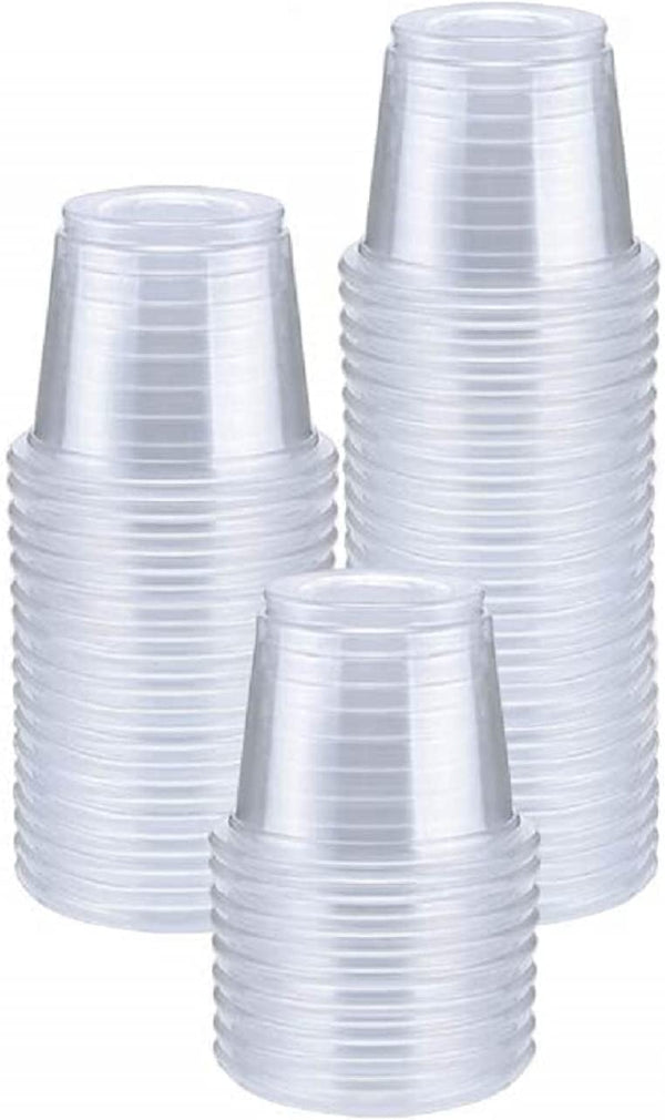 [400 Count -1oz] Disposable Plastic Shot Glasses,Clear Small Cups,Condiment Cups,CondimentsTasting, Sauce, Dipping, Samples Cups