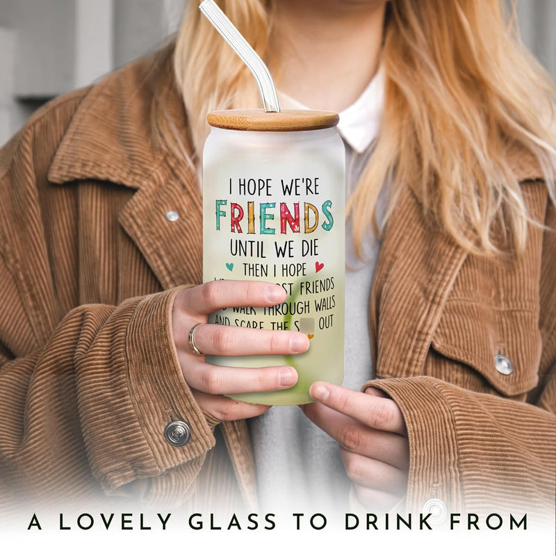 Friendship Gifts for Women Friends - Christmas Gifts for Friends Female, Best Friend Birthday Gifts for Women - Inspirational Friend Gifts for Women, BFF Bestie Gifts for Women - 16 Oz Can Glass