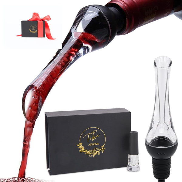 Wine Aerator | Wine Aerator Pourer Spout with Gold Embossed Magnetic Storage Box | Wine Aerator Pourer and Vacuum Stopper as Wine Preserver | Wine Decanter | Wine Accessories
