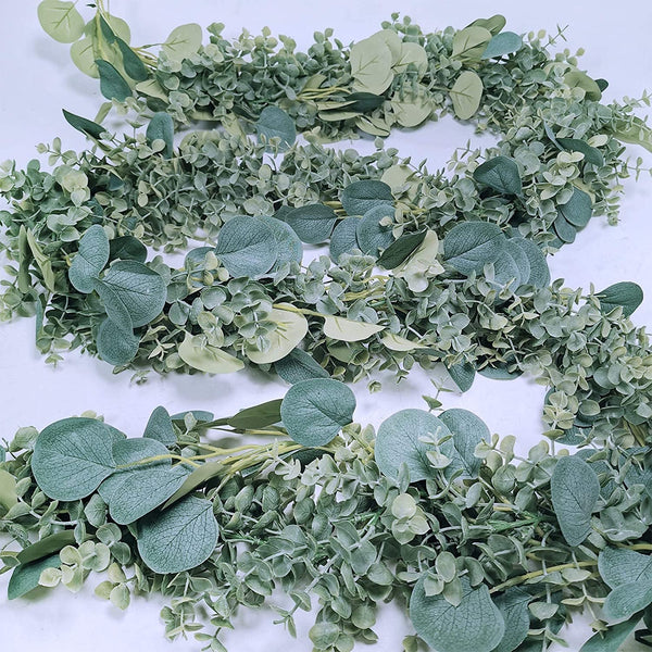 83 Artificial Eucalyptus Garland with Silver Dollar Detail for Wedding or Home Decor