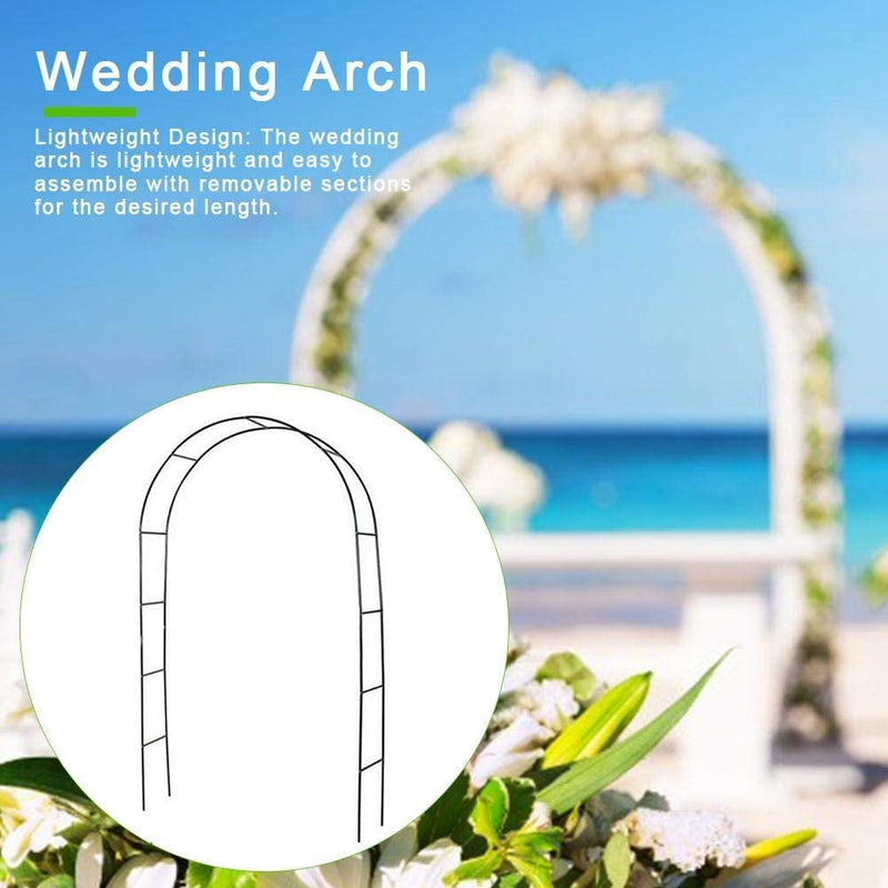 Garden Arch Trellis for Climbing Plants - Metal Wedding Arches for Outdoor Floral Decor Black