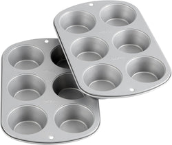 Wilton Recipe Right Non-Stick 6-Cup Standard Muffin Pan, Set of 2