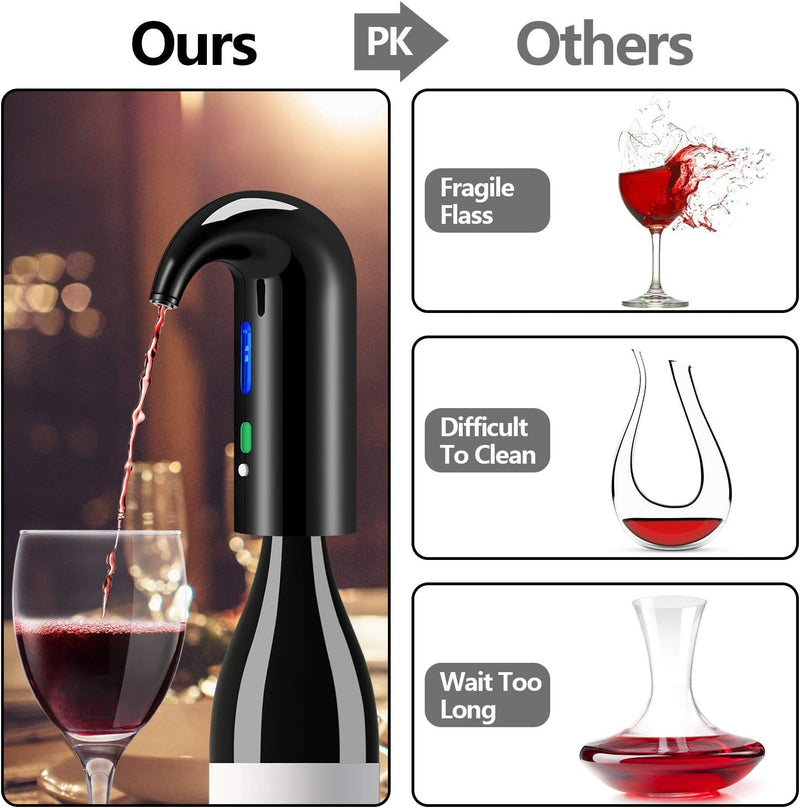 Wine Aerator Electric Wine Decanter Best Sellers One Touch Red -White Wine Accessories Aeration Work with Wine Opener for Beginner Enthusiast - Spout Pourer - wine preserver