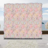 Mkyiongou 6 Pcs Flower Wall Panels for Backdrop Rose Artificial Flower Wall Champagne Color, Wall Flowers Decorations for Bedroom, for Wedding, Party, Home Decor