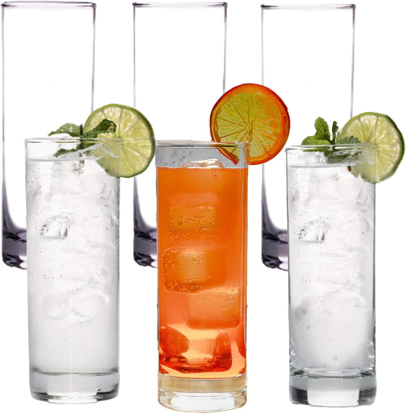 LEMONSODA Premium Highball Glass Set - Elegant Tom Collins Glasses Set of 6 - 12oz Tall Drinking Water Glasses - Bar Glassware for Mojito, Whiskey, Cocktail