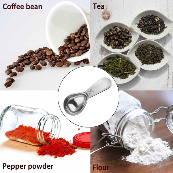 Coffee Scoop 18/8 Stainless Steel Coffee Measuring Spoon 2 Tablespoon Coffee Scoop Short Handle Measuring Spoon for Ground Coffee Tea Sugar Flour 2 Tbsp Coffee Scoop Exact Measuring Spoon (30ml)