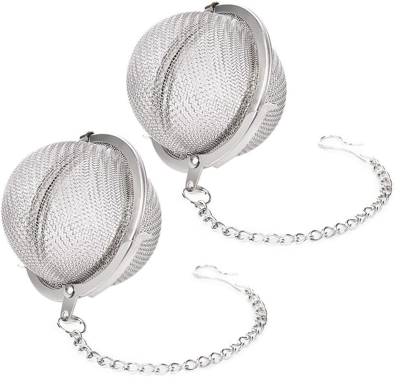 2Pcs Stainless Steel Tea Ball, 2.04 Inch Mesh Tea Infuser Strainers, Premium Tea Filter Tea Interval Diffuser for Loose Leaf Tea and Seasoning Spices