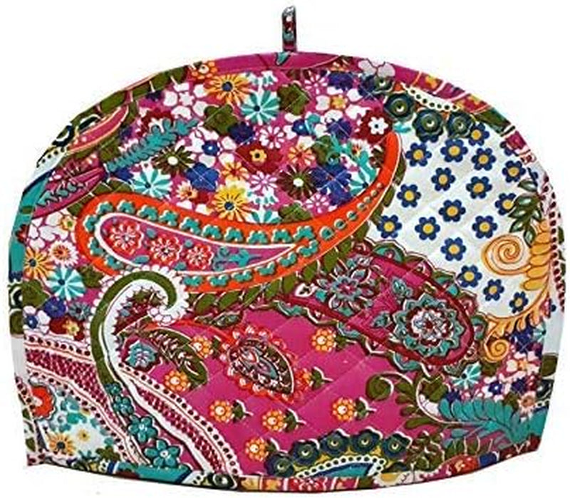 Devik Decor Tea Cozy for Teapot Indian Handmade Mandala Sky Blue Printed Cotton, 14 X 11 Inches; 36 X 28 cm…