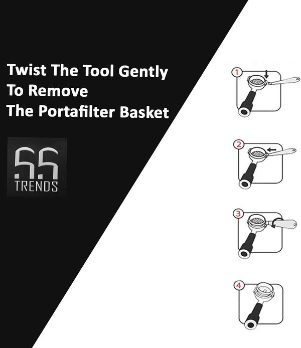 Portafilter Basket Removal Tool Stainless Steel Coffee Portafilter Basket Remover Espresso Cleaning Accessories (Portafilter Basket Remover Tool)